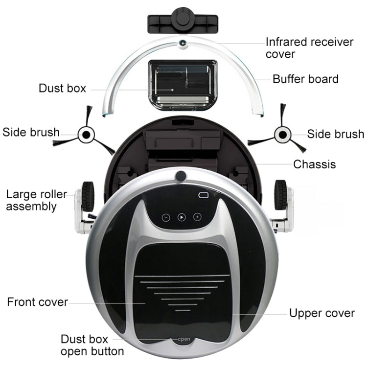 FD-3RSW(IB)CS 800Pa Aspirapolvere domestico intelligente Robot pulito con telecomando, FD-3RSW(IB)CS