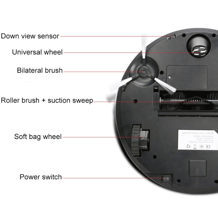 FD-3RSW(IIB)CS 1000Pa Robot pulitore per aspirapolvere domestico intelligente con aspirazione di grandi dimensioni, FD-3RSW(IIB)CS