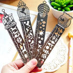 5 pezzi segnalibro delicato con motivo scavato segnalibro in metallo ultrasottile righello segnalibri alla moda per forniture per ufficio scolastico, consegna con modello casuale, Bookmark 6