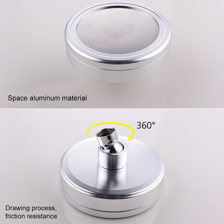 Soffione doccia con getto superiore pressurizzato rotondo in alluminio placcato rimovibile e lavabile, dimensioni: 82 mm, Pattern A