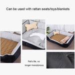 Coperta morbida per cani e gatti con tappetino in rattan 60x45x15