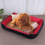 Coperta morbida per cani e gatti con tappetino in rattan 60x45x15