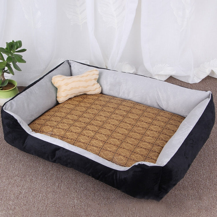 Coperta per cani e gatti con tappetino in rattan M 70x50x15 cm