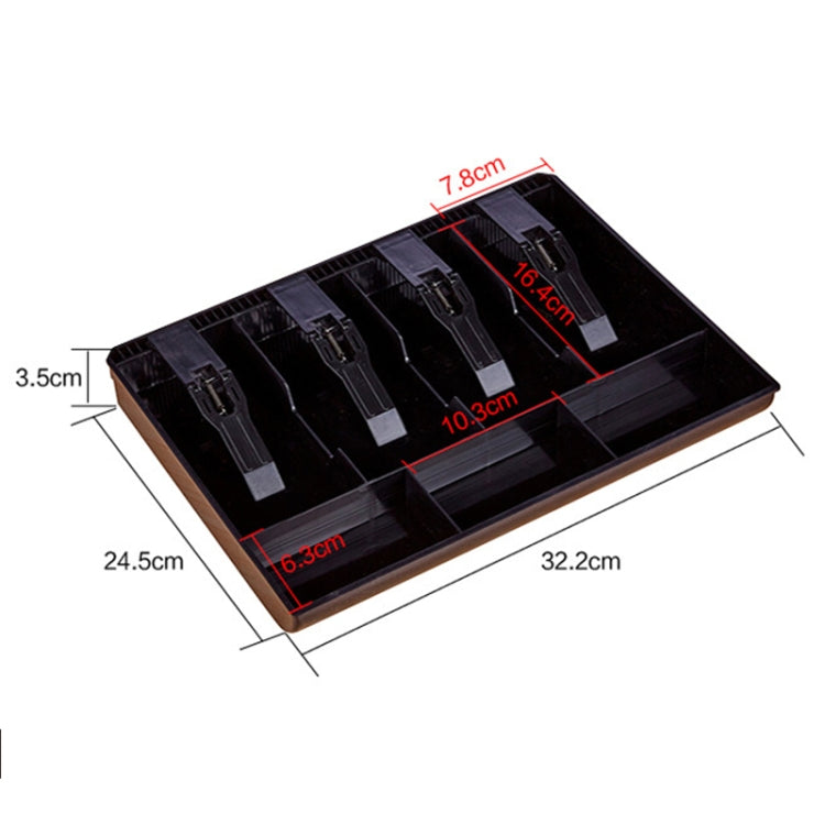 Resistente registratore di monete in ABS a quattro telai con inserto per vassoio per cassiere, cassetto per registratore di cassa, vassoio per classificare l'organizzatore, Four-frame (Black), Four-frame (Pink), Four-frame (White)