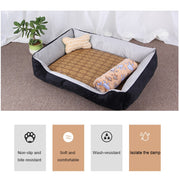 Coperta per cani e gatti con motivo a ossa di cane, morbida e calda, con tappetino in rattan. Dimensioni: XL, 90×70×15 cm, Size: XL