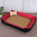Coperta per cani e gatti con tappetino in rattan XS 50x40x15 cm