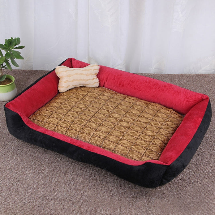 Coperta per cani e gatti con motivo a ossa di cane, morbida e calda, con tappetino in rattan, dimensioni: XS, 50×40×15 cm, Size: XS