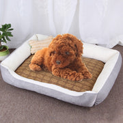 Coperta per cani e gatti con tappetino in rattan XS 50x40x15 cm
