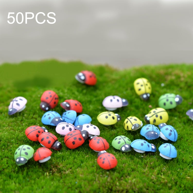 500 pezzi Cabochon in legno di colore misto Coccinella per decorazione Coccinella in legno Decorazione Artigianato Ornamenti micro-paesaggio Accessori Ornamenti multi-carne, Mixed Color