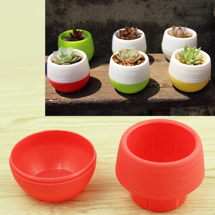 Vaso da fiori colorato mini rotondo in plastica per piante da giardino, decorazione per ufficio a casa, vasi per vivai, vaso per piante succulente con serbatoio dell'acqua, consegna colore casuale, Flower Pot 3