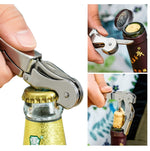 Apribottiglie per vino in acciaio inossidabile con motivo cavalluccio marino multifunzione da 10 pezzi, apribottiglie apriscatole, consegna colore casuale, Sea Horse Style