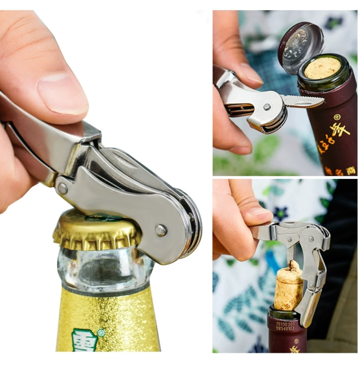 Apribottiglie per vino in acciaio inossidabile con motivo cavalluccio marino multifunzione da 10 pezzi, apribottiglie apriscatole, consegna colore casuale, Sea Horse Style