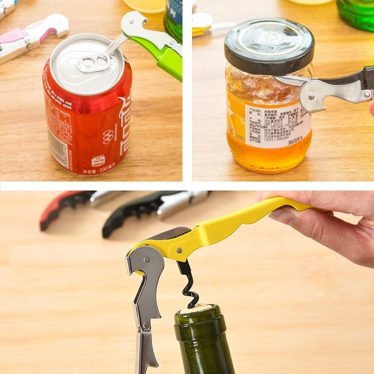 Apribottiglie per vino in acciaio inossidabile con motivo cavalluccio marino multifunzione da 10 pezzi, apribottiglie apriscatole, consegna colore casuale, Sea Horse Style