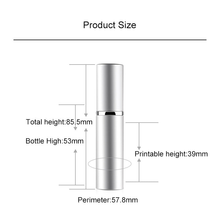 Mini atomizzatori portatili a nebulizzazione fine di profumo in vetro ricaricabili da 5 pezzi con esterno metallico, 5 ml