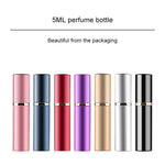 Mini atomizzatori portatili a nebulizzazione fine di profumo in vetro ricaricabili da 5 pezzi con esterno metallico, 5 ml