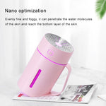 Macchina per l'umidificazione dell'aria con umidificatore atomizzato a luce notturna a LED muto intelligente a forma di tazza d'acqua ML-S2