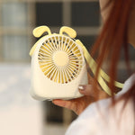 Mini ventilatore portatile a forma di coniglio con batteria 1200