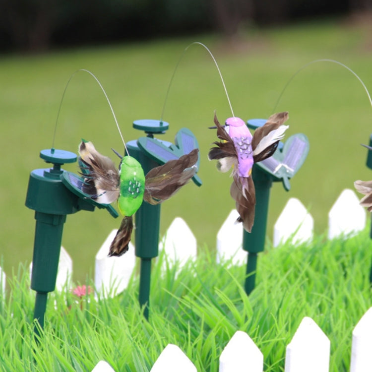 Ornamenti Vibrazione Ad energia solare Danza Colibrì volanti con piume, Decorazione da parete per giardino Decorazione da giardino Decorazione pastorale Giocattoli, Consegna colore casuale, Hummingbirds 2