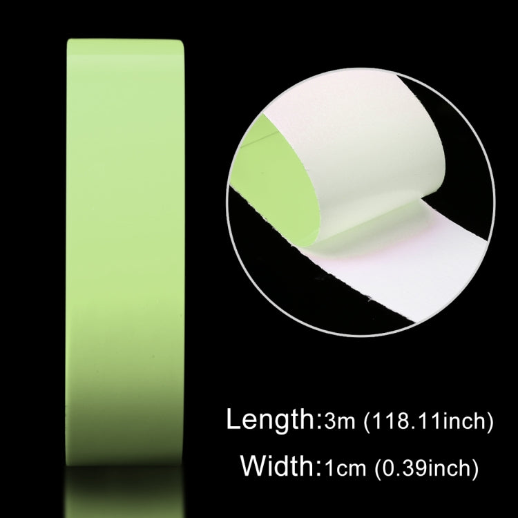 Nastro luminoso verde che si illumina al buio Adesivo da parete Nastro luminoso fotoluminescente Decorazione per la casa, dimensioni: 1 cm x 3 m, 1cm x 3m