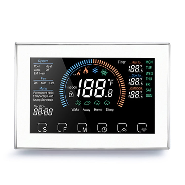 BHP-8000-B 3H2C Smart Home Heat Pump Thermostat with Round Mirror Housing, Without WiFi, AC 24V, without WiFi