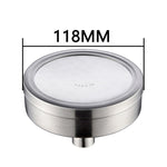 Soffione doccia con getto superiore pressurizzato tondo in acciaio inossidabile 304 rimovibile e lavabile, dimensioni: 118 mm, Pattern D