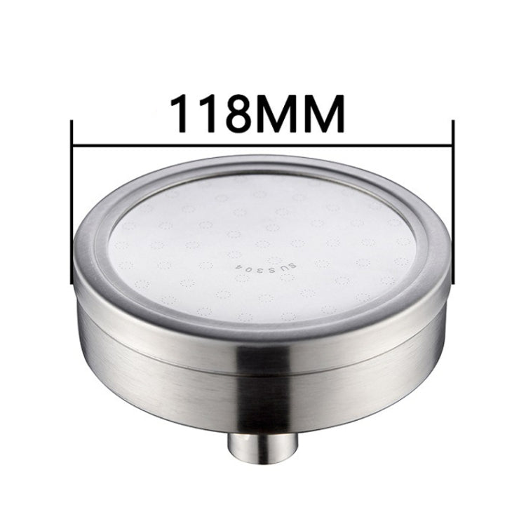 Soffione doccia con getto superiore pressurizzato tondo in acciaio inossidabile 304 rimovibile e lavabile, dimensioni: 118 mm, Pattern D