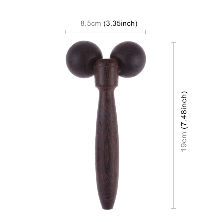 Massaggiatore manuale a rullo in legno massello wengé 21cm