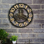 Originalità orologio da parete con ingranaggi in legno vintage in stile industriale americano