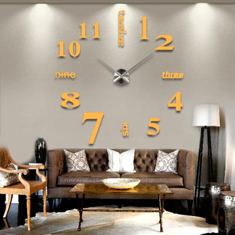 Orologio adesivo da parete creativo specchio 3D fai da te, dimensioni: 120 * 120 cm, Size: 120*120cm(Black), Size: 120*120cm(Blue), Size: 120*120cm(Red), Size: 120*120cm(White), Size: 120*120cm(Yellow)