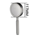 Soffione doccia pressurizzato rotondo in acciaio inossidabile 304 rimovibile e lavabile, dimensioni: 117 mm, Pattern E