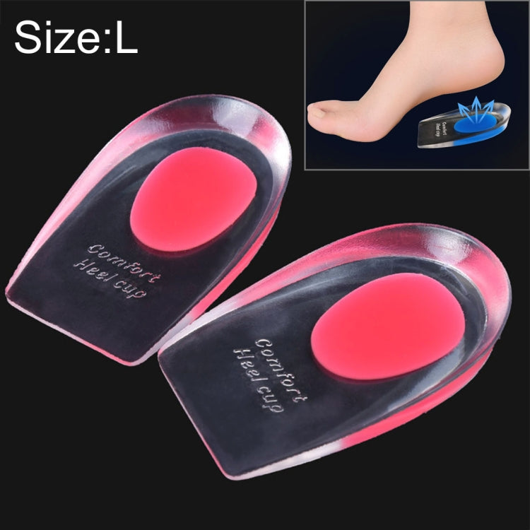 1 paio di cuscinetti per tallone comfort in gel di silicone da donna, misura: L
