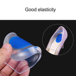 1 paio di cuscinetti per tallone comfort in gel di silicone da donna, misura: L