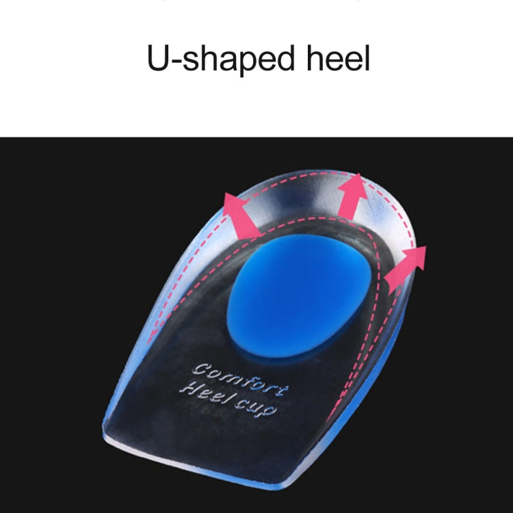 1 paio di cuscinetti per tallone comfort in gel di silicone da donna, misura: L