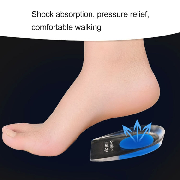 1 paio di cuscinetti per tallone comfort in gel di silicone da donna, misura: L