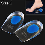 1 paio di cuscinetti per tallone comfort in gel di silicone da donna, misura: L