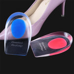 1 paio di cuscinetti per tallone comfort in gel di silicone da donna, misura: L