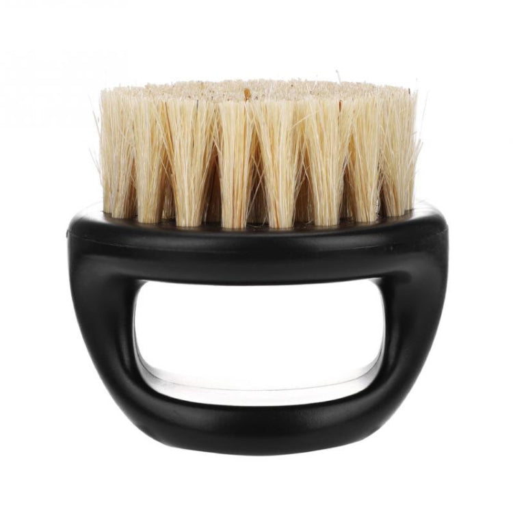 Pennello da barba portatile con design ad anello da uomo, 3 pezzi, in ABS nero, per pulizia taglio capelli