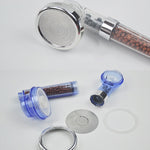 Soffione doccia con ioni negativi per PC, dimensioni: piccolo, interfaccia: 2 cm, Size: Small(Blue), Size: Small(Transparent)