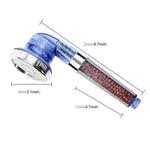 Soffione doccia con ioni negativi per PC regolabile con 3 impostazioni, dimensioni: grande, interfaccia: 2 cm, 3 Settings Size: Large,(Blue), 3 Settings Size: Large(Transparent)