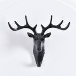 Gancio appendiabiti da parete con testa di cervo rurale in stile europeo, consegna casuale dei colori, Deer Head Hook