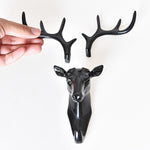 Gancio appendiabiti da parete con testa di cervo rurale in stile europeo, consegna casuale dei colori, Deer Head Hook