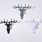 Gancio appendiabiti da parete con testa di cervo rurale in stile europeo, consegna casuale dei colori, Deer Head Hook