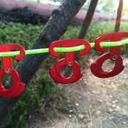5 pezzi in lega di alluminio per arrampicata all'aperto, escursionismo, campeggio, corda, gancio, tenda, luce, fibbia sospesa, 3pcs Rope Hanger Hook