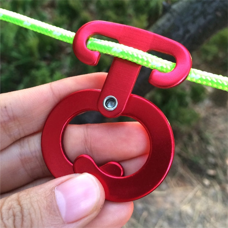5 pezzi in lega di alluminio per arrampicata all'aperto, escursionismo, campeggio, corda, gancio, tenda, luce, fibbia sospesa, 3pcs Rope Hanger Hook