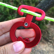 5 pezzi in lega di alluminio per arrampicata all'aperto, escursionismo, campeggio, corda, gancio, tenda, luce, fibbia sospesa, 3pcs Rope Hanger Hook