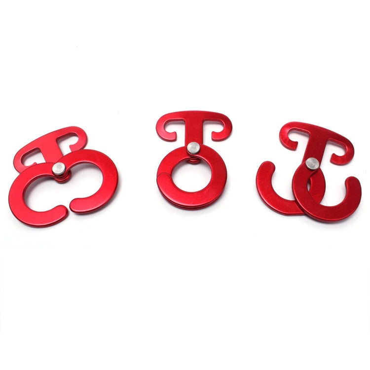 5 pezzi in lega di alluminio per arrampicata all'aperto, escursionismo, campeggio, corda, gancio, tenda, luce, fibbia sospesa, 3pcs Rope Hanger Hook