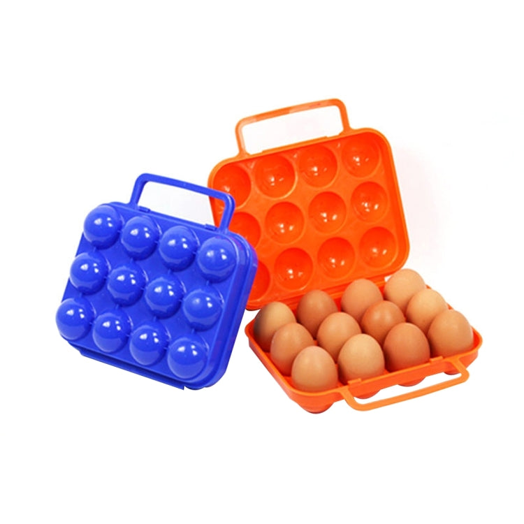 Custodia portaoggetti portatile per uova da 12 griglie, vassoio portaoggetti, protezione infrangibile a prova di schiacciamento per picnic, escursionismo all'aperto, consegna colore casuale, 12 Eggs