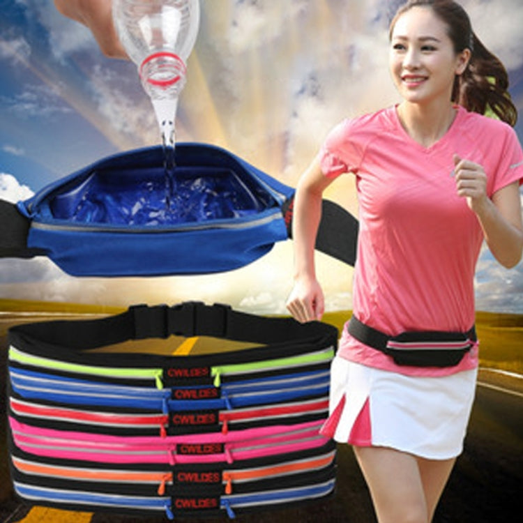 Marsupio multifunzionale in tessuto ecopelle ad alta elasticità impermeabile per sport all'aria aperta con striscia riflettente notturna, consegna colore casuale, Double Waist Bag