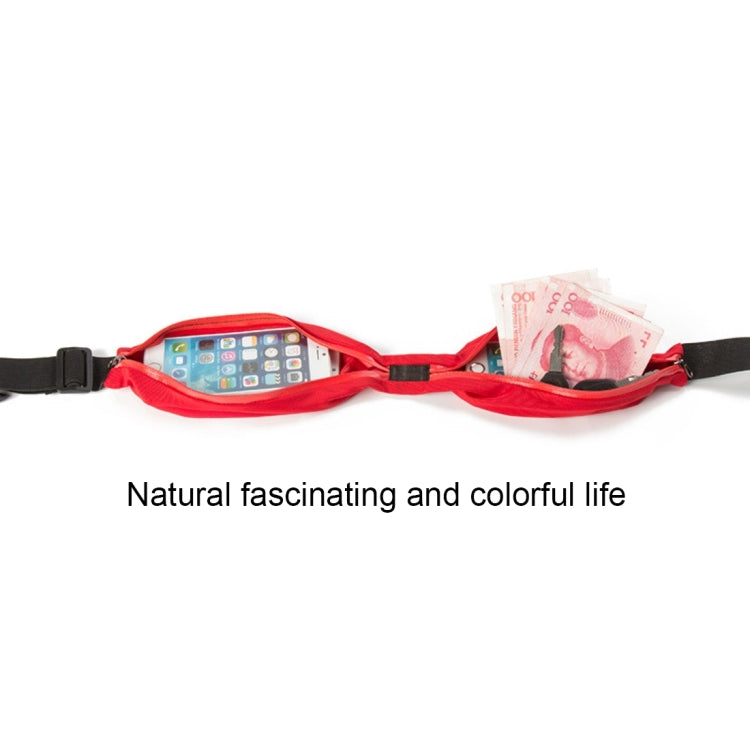 Marsupio multifunzionale in tessuto ecopelle ad alta elasticità impermeabile per sport all'aria aperta con striscia riflettente notturna, consegna colore casuale, Double Waist Bag