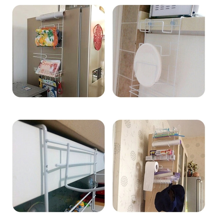 Scaffale per frigorifero multistrato Mensola laterale Supporto per parete laterale Organizzatore da cucina multifunzione per la casa, dimensioni: 25 x 9,5 x 62 cm, 25 x 9.5 x 62cm